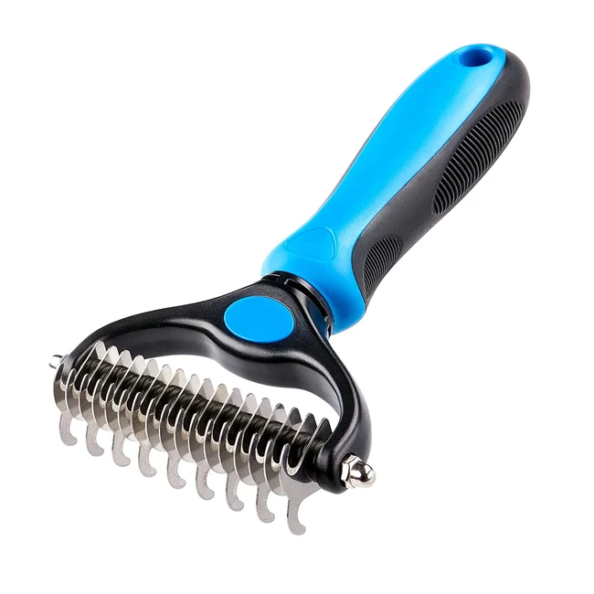 Hundebürste & Katzenbürste für langhaarige Tiere - Unterwollbürste & Entwirrungskamm für mittel- bis langhaariges Fell - Pflegebürste gegen Verfilzungen und Unterwolle