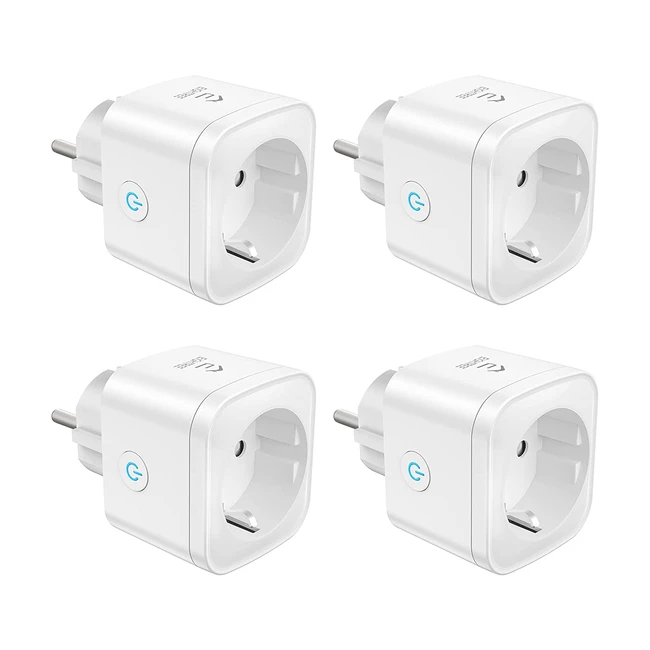 Prise connectée intelligente Eightree WiFi Type F - Compatible avec Alexa, Google Home et SmartThings - Contrôle de l'app Smart Life - Suivi de la consommation d'énergie - Pack de 4