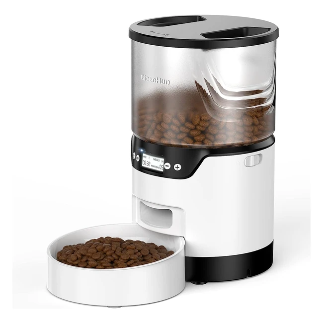 Distributeur Croquettes Chat Automatique Giotohun - Programmable, Enregistrement 10s, Double Alimentation
