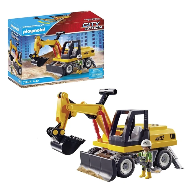 Playmobil 71407 Excavator with Shovel - 360 Rotating Superstructure - Ages 4+