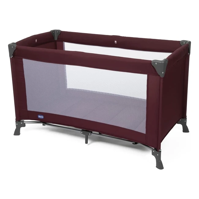 Lit parapluie Chicco Good Night pour bébés et enfants - Pliable et compact - Fenêtres en maille - Sac de transport - Ruby Red