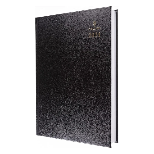 Collins Standard Desk 2024 Diary A4 - Two Pages to a Day - Business Planner and Organiser - Black