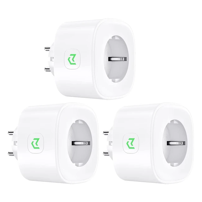 Prise Connectée Type F 16A WiFi Compatible avec Alexa et Google Home - Mesure de Consommation d'Énergie - Commande Vocale et Contrôle à Distance