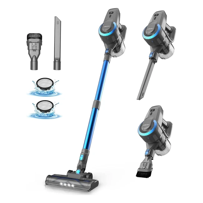 Ultraleichter Akku-Staubsauger 20000Pa Saugleistung | Kabellos | 40 Min Laufzeit