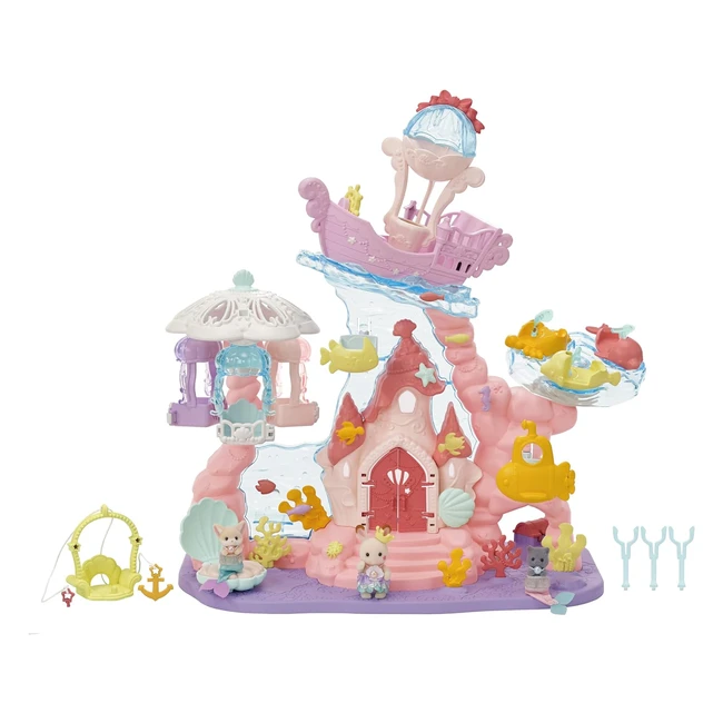 Sylvanian Families 5715 Baby Mermaid Castle Dollhouse Playset - Großes Spielhaus mit vielen Funktionen