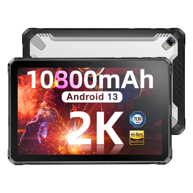 Doogee R10 Rugged Tablet - 10.36 Inch Android 13 - 15GB/128GB/2TB - Helio G99 Octa-Core - 2000x1200 FHD IPS Display - 10800mAh Battery - 4G Tablet with SIM Card Slot - 20MP/16MP - WiFi 6 - OTG