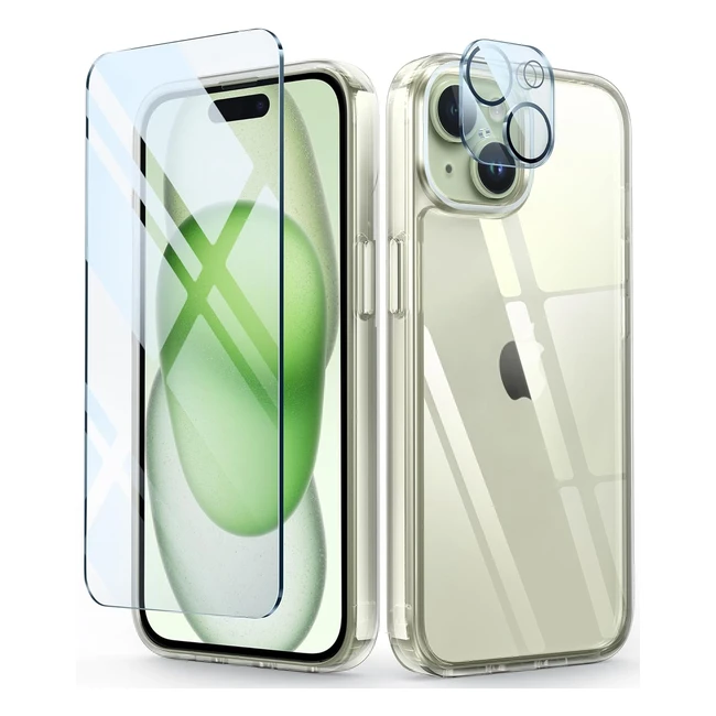 Clear Phone Case for iPhone 15 - Shockproof, Drop Protection, Anti-Yellowing