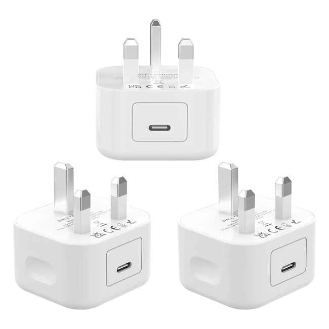20W USB C Plug 3 Pack | Fast Charger for iPhone | PD 30 Wall Charger Plug