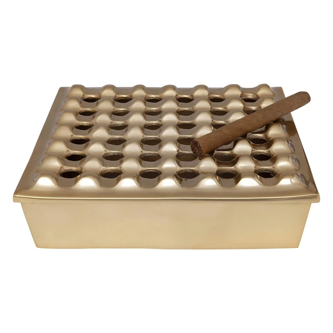 KARE Design Aschenbecher Soho Square Messing abnehmbarer Deckel 25 x 25 cm