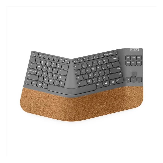 Lenovo Go Wireless Split Keyboard - UK English - Storm Grey - Ergonomic Design - Tactile Scissor Switch Keys