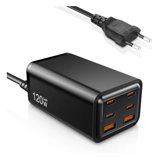 Chargeur USB C Rapide 120W - Coxiesuift Chargeur Type C 6 Port - Compatible avec iPad Pro/Air/iPhone 15 Pro Max - Samsung Galaxy S23/Note - Xiaomi/Huawei - Chargeur Multiple