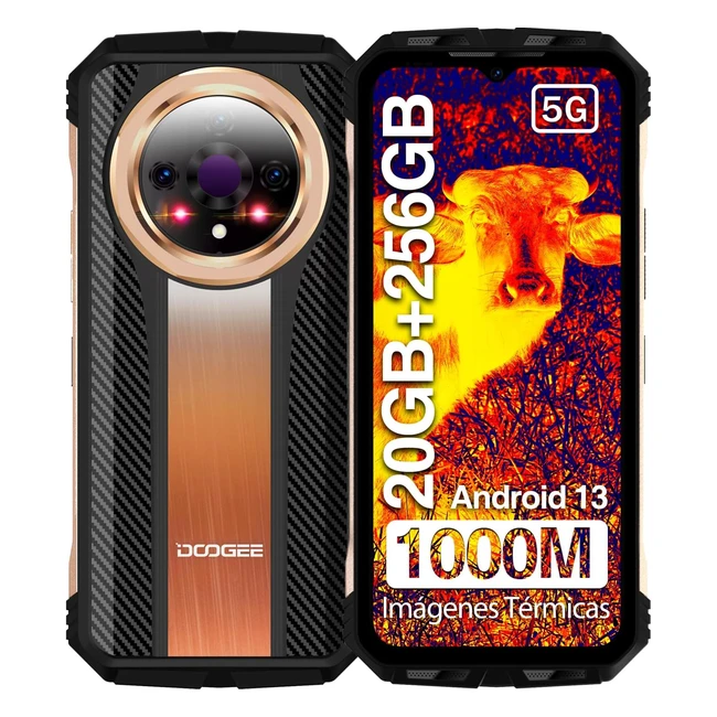 Doogee V31GT - Móvil Resistente 5G, 256GB ROM, Cámara Térmica, Batería 10800mAh