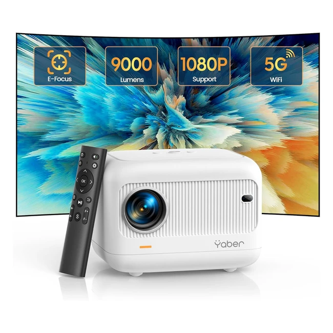Proiettore Portatile Yaber 9000 Lumen - Full HD 1080p - WiFi 5G - Bluetooth - Correzione Trapezio - Mini Proiettore per iOS/Android/TV Stick/PS5 - HDMI/USB