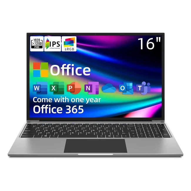Jumper PC Portable 16 pouces FHD, 4Go RAM, 128Go SSD, Celeron, Office 365, 1920x1200 IPS