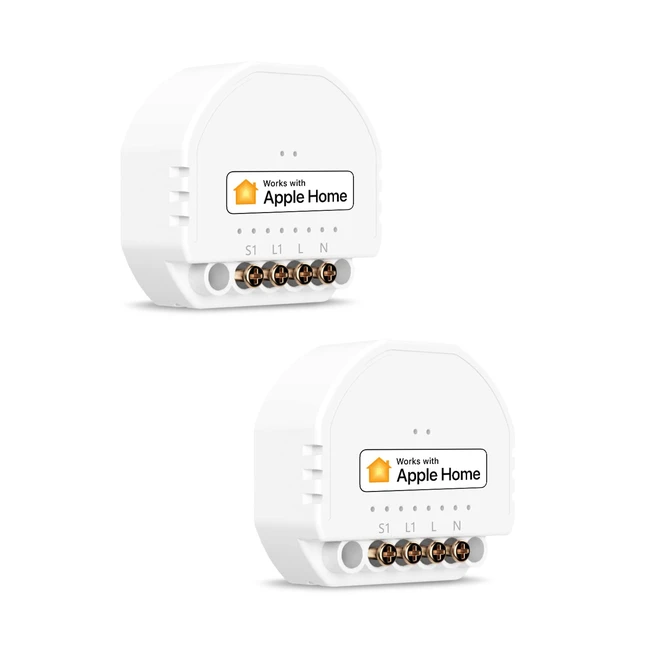 Mini Smart Home Refoss WLAN Rel Interruttore Compatibile con Apple HomeKit Alexa e Google Home - Modulo Rel Interruttore 1 Gang - Comando Vocale - 24GHz 250V 10A - 2 Pezzi