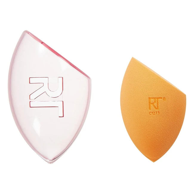 Real Techniques Miracle Complexion Sponge Travel Case - Holiday Ornament - Natural Dewy Makeup - Buildable Coverage - 2 Piece Set