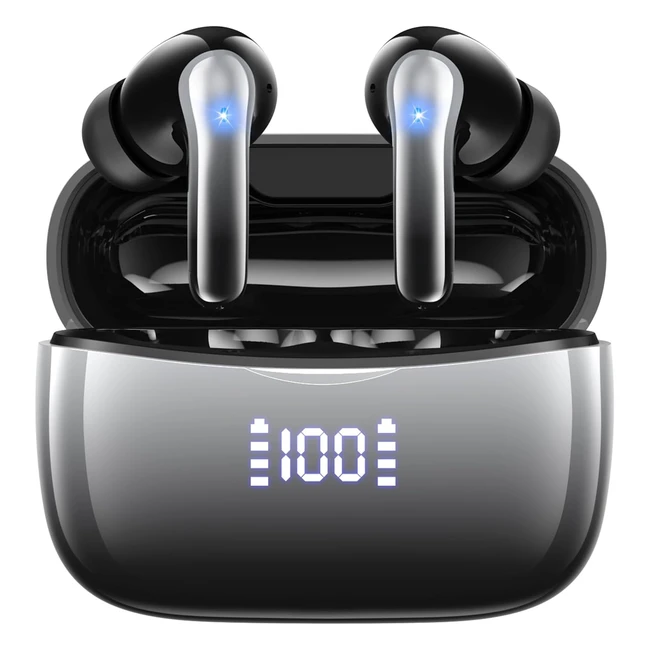 Wireless Earbuds Bluetooth 53 Headphones with ENC Noise Cancelling Mic, HiFi Stereo, Deep Bass - 50H Playtime