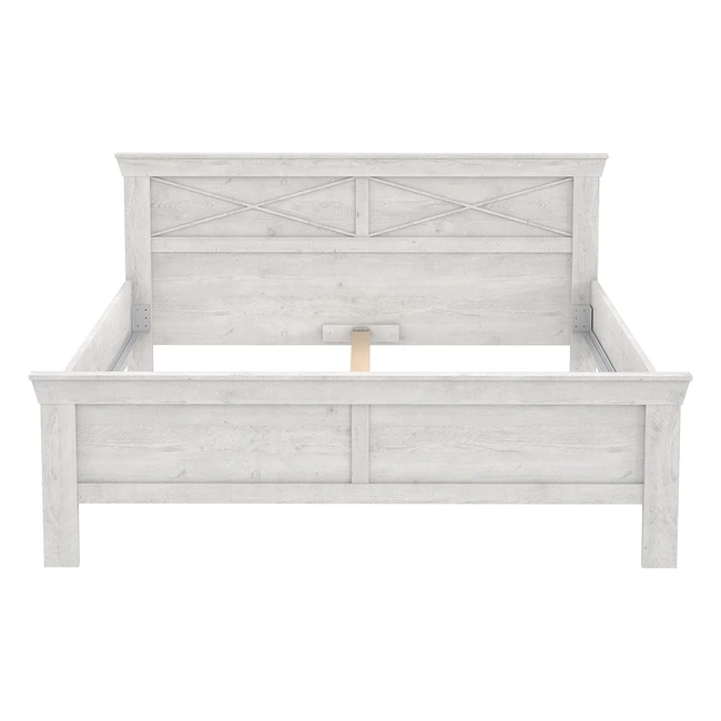 Forte Kashmir Bett 180x200 cm Pinie Weiß BxHxT 1913x994x210 cm - Lattenrost & Matratze erforderlich