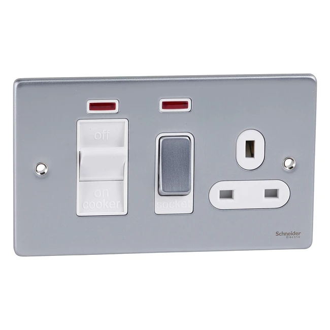 Schneider Electric Ultimate Low Profile Cooker Control Unit 45A GU4501WBC Brushed Chrome