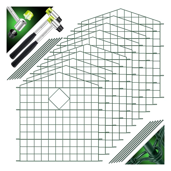 Kesser Teichzaun Gartenzaun Steckzaun Komplettset Metall - Rostfrei & Wetterfest