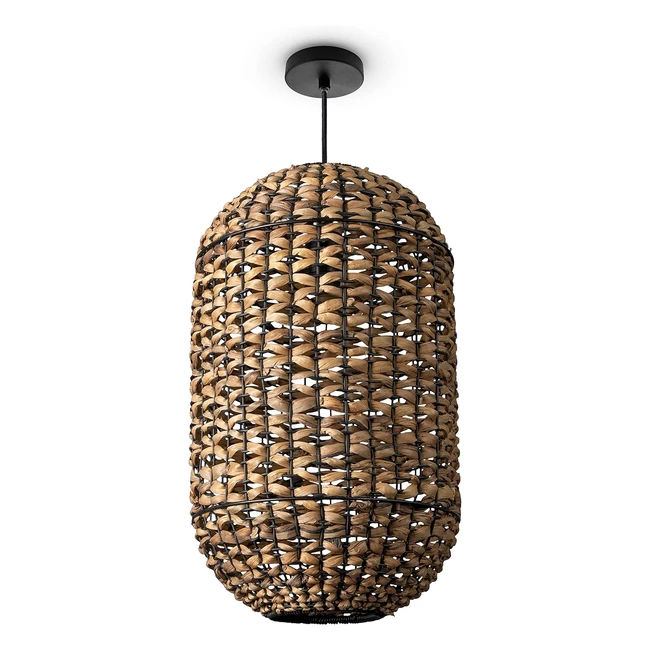 Suspension Bambou Lampe Salle à Manger Osier Boho Nature Bar E27 Type 3 Couleur 30cm