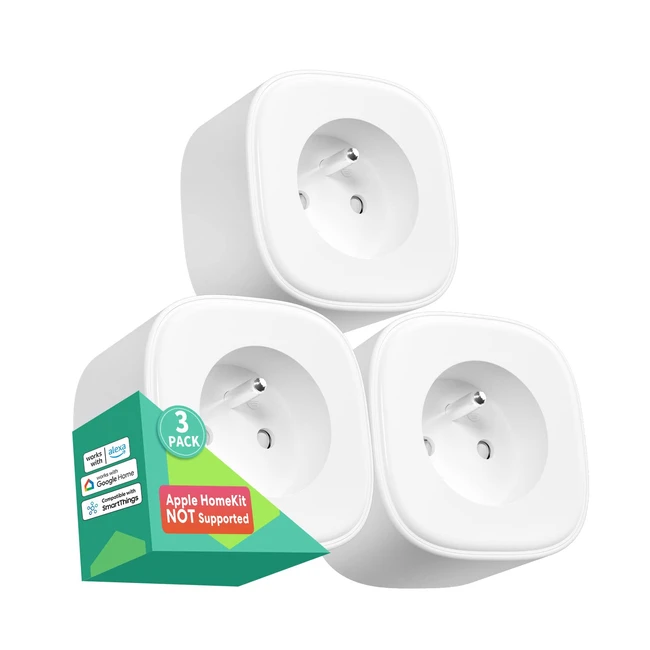 Prise Connectée WiFi Meross Lot de 3 Prise Intelligente Alexa Google Home - Contrôle Vocal et à Distance