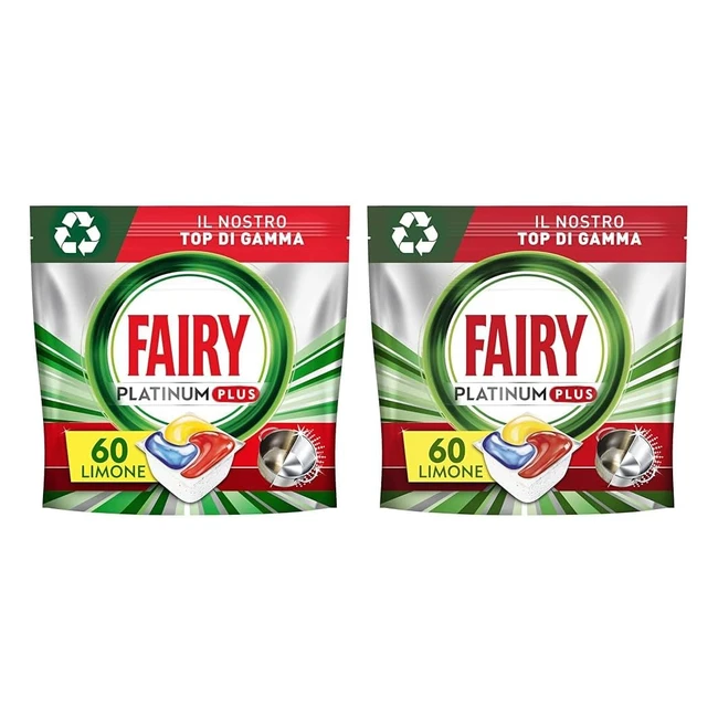 Fairy Platinum Plus Detersivo Pastiglie Lavastoviglie 120 Capsule Limone Antiopaco