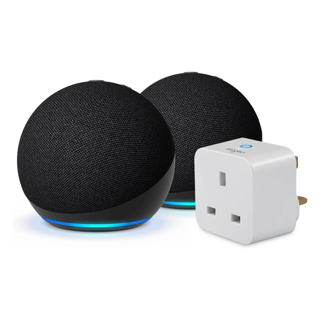 Echo Dot 5th Gen Charcoal 2Pack Sengled Smart Plug | Bestsounding Alexa | Improved Audio | Smart Home Starter Kit