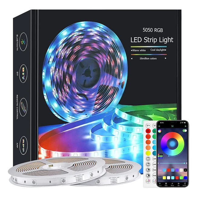 20m LED Strip Lights with Music Sync Remote  App Control - RGB Smart LED Light