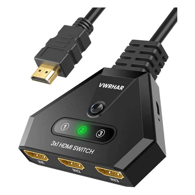 Switch HDMI 4K SDOPPIATORE 3 IN 1 OUT Automatico/Manuale - Xbox PS543 Bluray Firestick HDTV e Apple TV