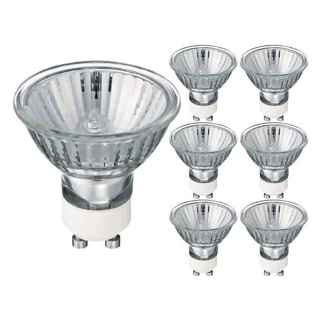 6 Pack GU10 Halogen Spotlight Bulbs 50W 2700K Dimmable - High Quality Warm White Light