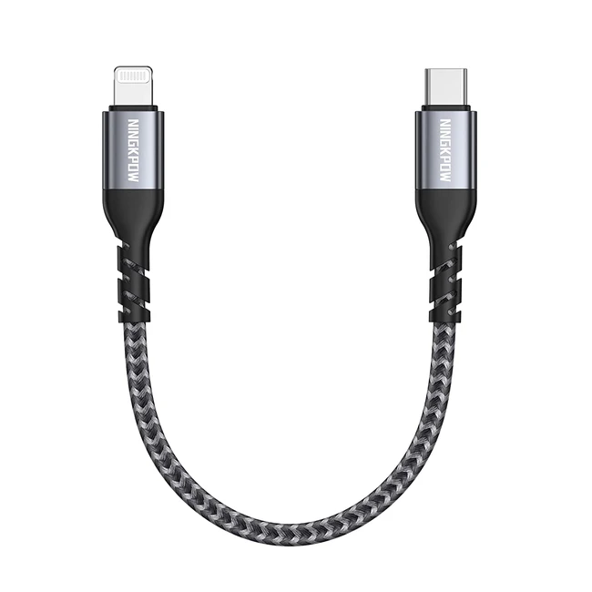 Ningkpow USB C to Lightning Cable - MFI Certified PD Fast Charging Nylon Braid
