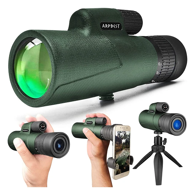 Arpbest 25x50 Monocular Telescope with Smartphone Holder and Tripod - High Defin