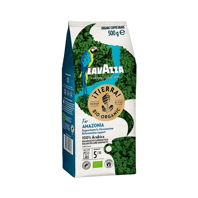 Lavazza Tierra for Amazonia 100% Bioarabica Kaffeebohnen - Fruchtige & Blumige Aromanoten - Mittlere Röstung - 500g Packung