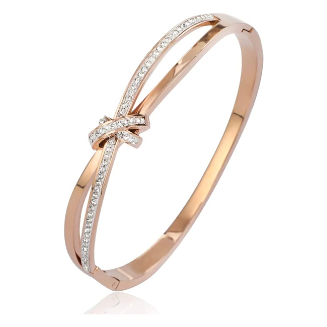 PhogaryForever Knot Classic Bracelet for Women - Rose Gold Crystal Bracelet Ref