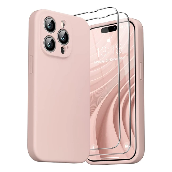 Goodvish 3-in-1 Liquid Silicone Case for iPhone 14 Pro Max - 360 Full Protecti