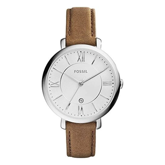 Fossil Jacqueline Womens Watch - Silver Stainless Steel Case Genuine Leather S