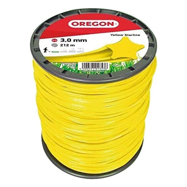 Professional Grade Oregon 69461Y Yellow Star Strimmer Linewire - Fits Most Strimmers 30mm x 212m