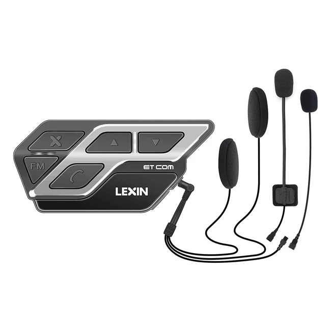 Intercom moto Bluetooth Lexin et Com pour 12 motards - Radio FM, réduction du bruit, portée de 1200m