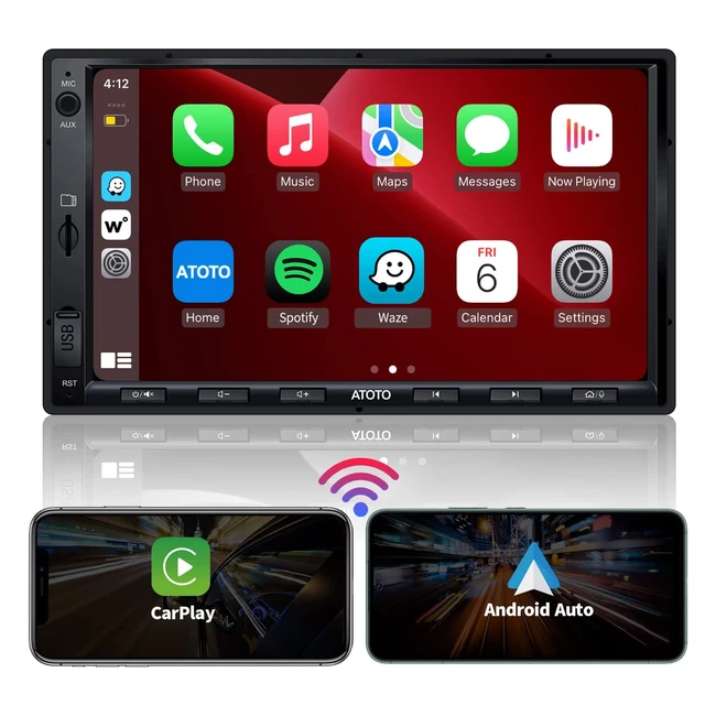 Atoto F7 Double Din Car Stereo - Wireless Carplay  Android Auto Touchscreen Ra