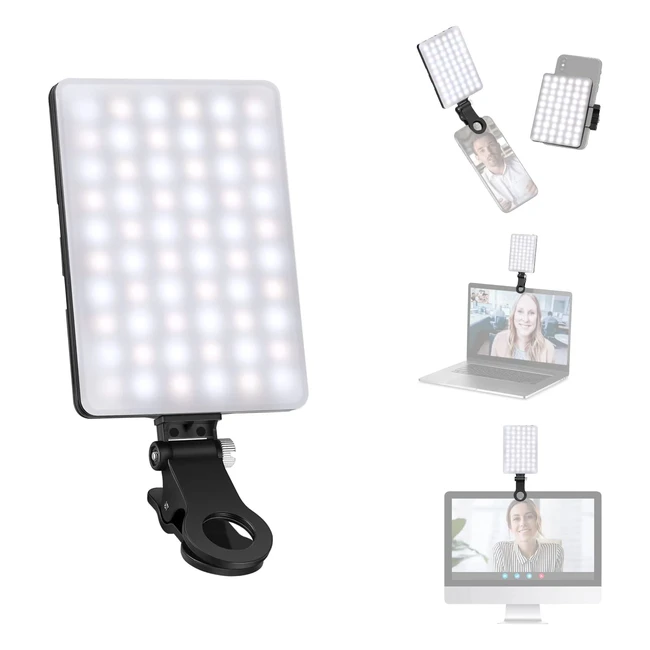 Neewer LED Selfie Light - High Power 60 LED Rechargeable 3 Light Modes Portab