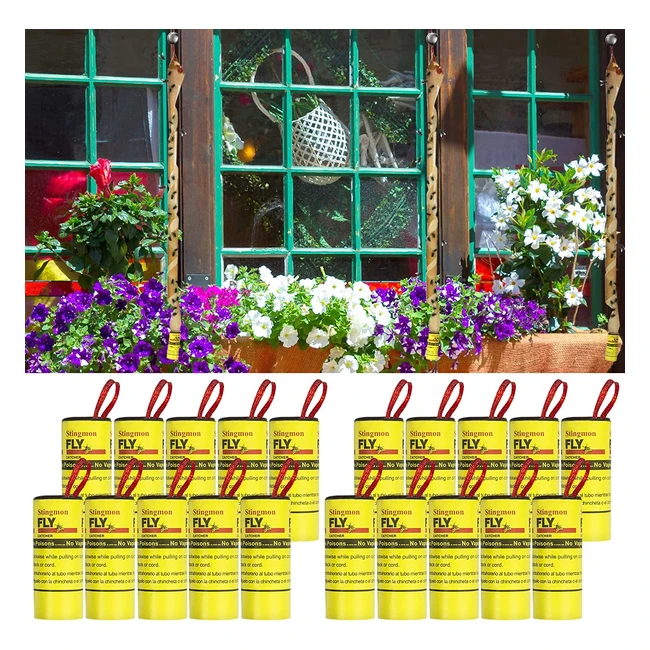 20pcs Sticky Fly Paper Trap for Indoor and Outdoor Use - Effective Control for Flies, Mosquitoes, and Other Flying Insects