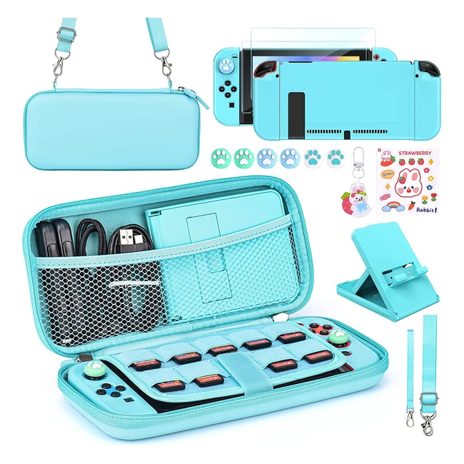 Younik Switch Accessories Bundle - 15 in 1 Kit for Girls with Carrying Case Gam