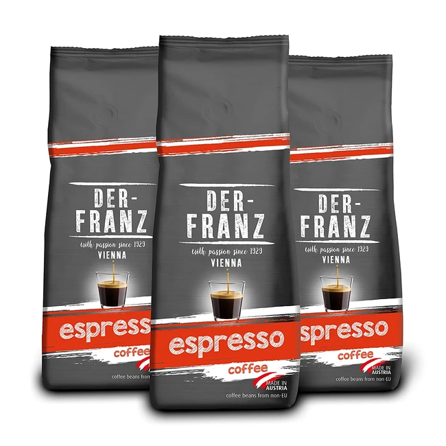DerFranz Espresso Kaffee UTZ ganze Bohne 3x500g - Stark samtig und perfekt fr