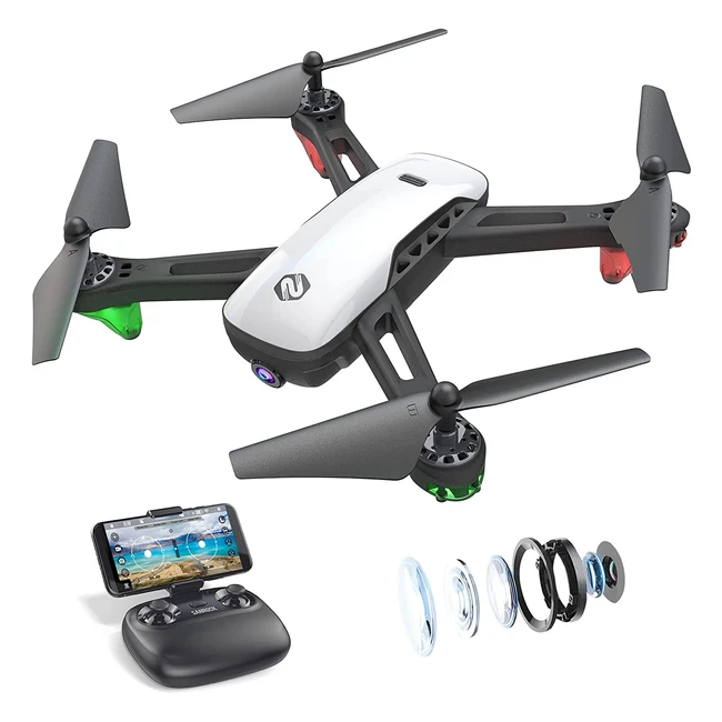Drone Sanrock U52 con telecamera HD 1080p, WiFi FPV, modalità senza testa e capovolgimenti 3D