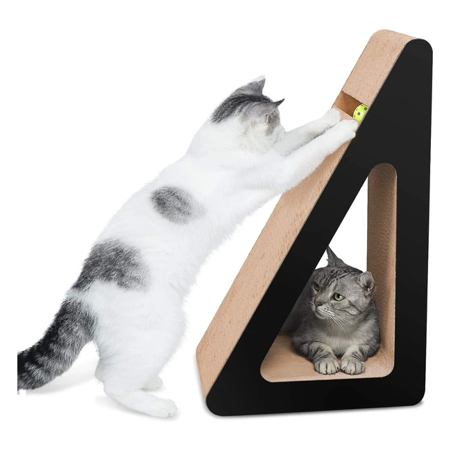 Aibuddy Cat Scratcher Incline Pad w Ball Toy  Catnip - Superior Cardboard Cons