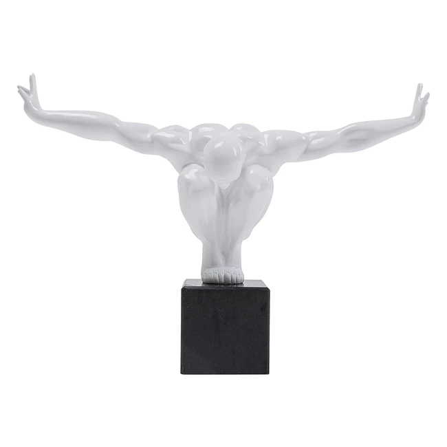 Kare 30794 - Kleiner Ornament-Athlet aus Fiberglas in Weiß - 29 x 43 x 15 cm