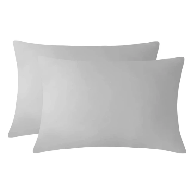 Ruikasi Grey Pillowcases 2 Pack - Soft Microfiber with Envelope Closure Wrinkle