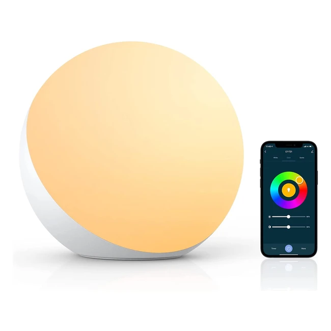 Lampada da Comodino HiFree Compatibile con Alexa e Google Home - RGB Dimmerabile e Cambia Colore