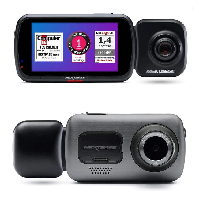 Nextbase 622GW Dash Cam - Wireless 4K30fps Front and Rear Camera with GPS and Su
